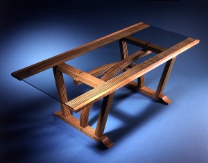 Cross Table, glass top